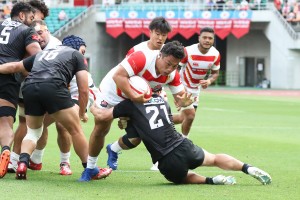 2トライを決めた日本代表HO堀越康介。2019年のワールドカップから落選も、力をつけて再チャレンジする。